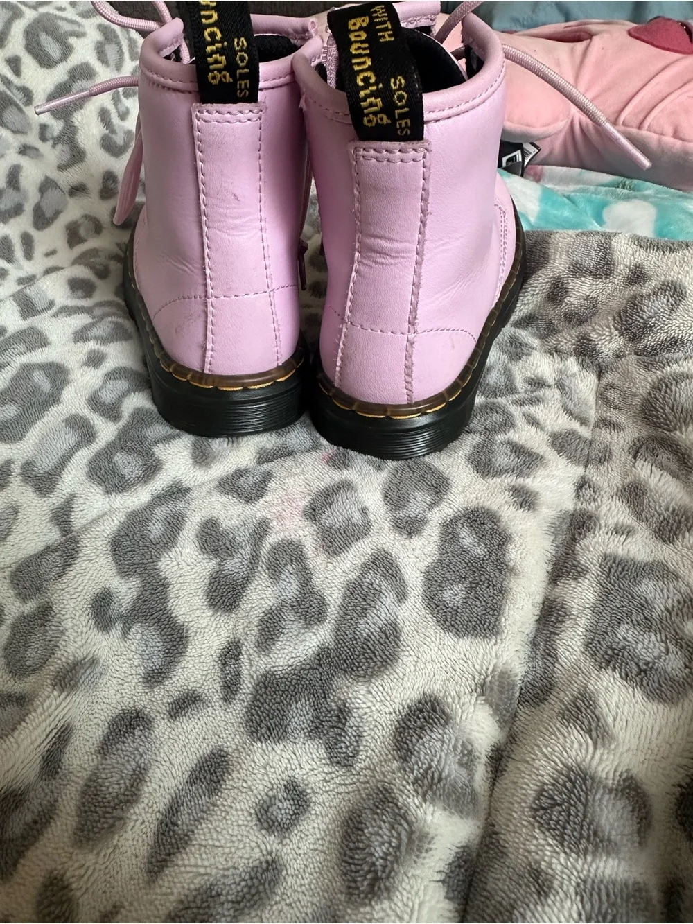 Dr. Martens Pink Leather Ankle Boots